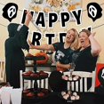 thumbnail image 4 of Halloween Horror Movie Happy Birthday Banner Halloween Scary Movie Birthday Party Decorations Killer Birthday Banner Telephones Ghost Garland for Halloween Movie Night Birthday Party Decor Supplies, 4 of 7