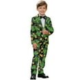 thumbnail image 2 of Xoenoiee Lucky Shamrock Print Boys 2 Piece Suit St. Patrick's Day Funny Party Outfit with Matching Blazer Jacket Pants for Toddler Boy, Size 13-14 Years, 2 of 7