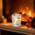 thumbnail image 4 of Yhmxh Halloween White Frosted Glass Votive Candle Holder, Jack-O'-Lantern & Bat Design Tealight Cup, Spooky Cute Halloween Decor for Table Centerpieces, Fireplace, Party, and Fall Home Decor, 4 of 6