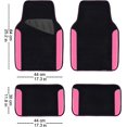 thumbnail image 2 of CAR PASS Rainbow Waterproof Universal Fit Faux Leather Car Carpet- Anti-Slip Nibbed Backing Floor Mats for SUV, Vans,Sedans,Trucks, Automotive Set of 4 for Women&Cute Girly (Black with Pink), 2 of 7