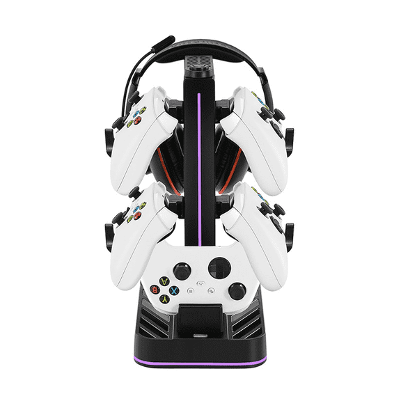 Arcticwind XBOX Gaming Headphone Stand, Headset Stand,Gaming Controller Holder for Desk, with 8 Light Modes and 3USB Charging Ports,for PC Earphone Gaming Room Setup Accessories