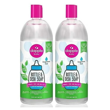 Dapple Baby Bottle Soap & Dish Soap Refill Baby, Fragrance Free, Plant Based Dish Liquid for Dishes & Baby Bottles - Hypoallergenic Soap, Liquid Soap Refill, 30 Fl Oz (Pack of 2)