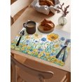 thumbnail image 6 of Country Flower Spring Floral Wildflower Placemats Set of 4,Wipeable Washable Table Mats for Dining Tables,Watercolor Oil Painting Art Place Mats for Kitchen Event Party Tabletop Decor, 6 of 7