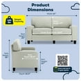 thumbnail image 2 of Serta Palisades 61" Track Arm Sofa Loveseat with Removable Covers Pebble Gray, 2 of 16