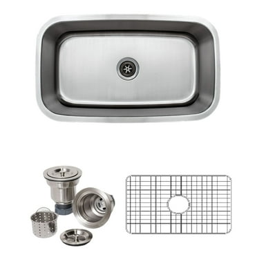 Wells Sinkware  Craftsmen Series 31-inch 18-gauge Undermount Single Bowl Stainless Steel Kitchen Sink Package