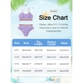 thumbnail image 2 of GYRATEDREAM Girls 2 Piece Swimsuit Woven Color Block Welt Adjustable Straps Swimwear Top High Waisted Bottom Bikini Sets Bathing Suits, 2 of 9