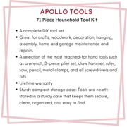 مجموعة أدوات منزلية من Apollo Tools مكونة من 71 قطعة - Dt0204