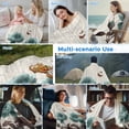 thumbnail image 5 of Teal Blue Floral Cooling Blanket,Lightweight Breathable Summer Throw Blanket with Double Sided Cold Effect,Vintage Rustic Botanical Beige Wooden Picnic Blankets Bed Sheet for Hot Sleepers 40"x60", 5 of 8