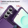 thumbnail image 5 of for Samsung Galaxy S25 Plus Wallet Case with Stand-4 Card Holder Slot Hidden Bracket Double Magnetic Clasp PU Leather Slim Shockproof Hybrid TPU Frame Cover for Samsung Galaxy S25 Plus, Purple, 5 of 8