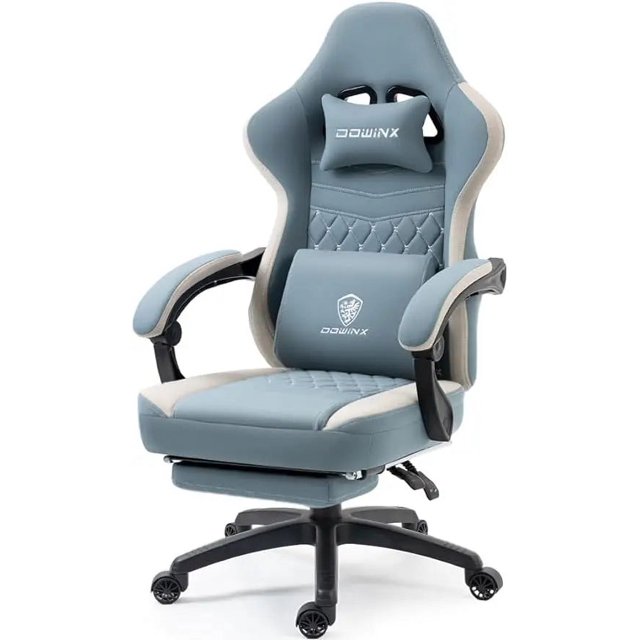 Dowinx Gaming Chair Breathable Fabric Computer Chair with Pocket Spring Cushion, Comfortable Office Chair with Gel Pad and Stora My Lux Decor Round