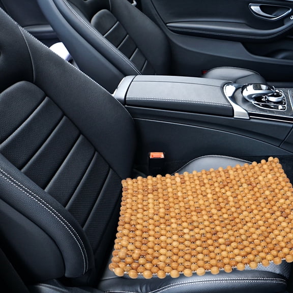 Tineasur Pine Wood Beaded Seat Cover Light Brown Cooling Car Cushion for Summer
