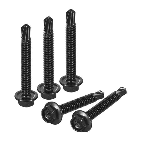 

Uxcell 30Pack #12 x 1-1/2 Hex Washer Head Self Tapping Screws Sheet Metal Screws