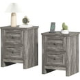 thumbnail image 5 of ARYARD Nightstand Set of 2 with Charging Station, Wood End Table with 2 Drawers for Bathroom, Grey, 5 of 8