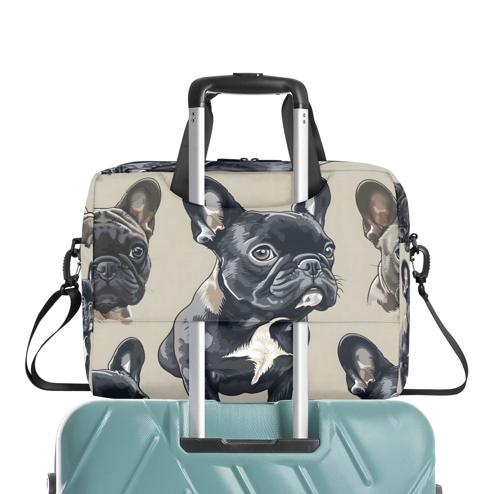 Herdesigns French Bulldog Laptop Bag for Women Men, Computer Case Briefcase Messenger Bags, 15-15.6 inch Laptop Sleeve Shoulder Bag
