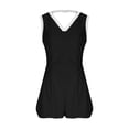 thumbnail image 5 of Women's Jumpsuit Color Blocking V-Neck Sleeveless Short Romper, Sporty Summer Casual Beach Outfit, 5 of 7