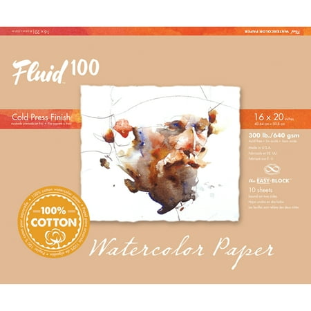 UPC: 0696844212343 | Global Art Fluid 100 Watercolor Paper Block  Cold Press  16in x 20in  10 Sheets/Block