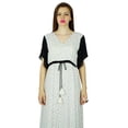 thumbnail image 2 of Bimba Robe Longue Maxi à Manches Volantées en Coton Robe Boho Chic Style sur Mesure, 2 of 9