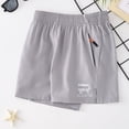 thumbnail image 6 of Maqroz Athletic Shorts for Boys Elastic Waist Side Split Short Pants Stretchy Shorts Solid Color Lightweight Breathable Sports Bottoms with Zipper Pockets for Running, Training, Size 12-13Years, 6 of 9