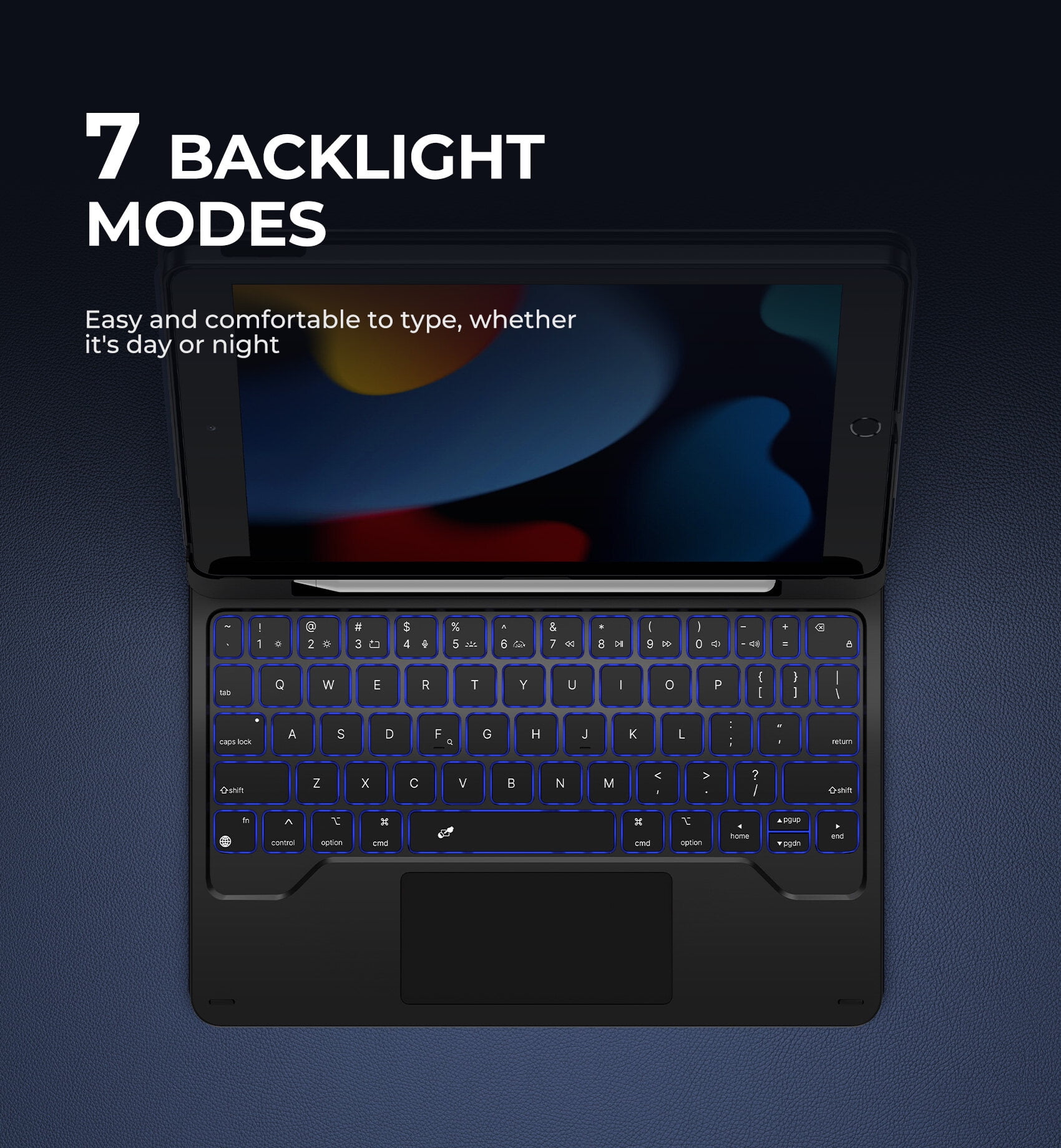 Dexnor for iPad 9th Generation Case with Keyboard Floating Cantilever Magnetic Stand Multi-touch Trackpad Backlit Pencil Holder Magic Style Keyboard Case for iPad 9th/8th/7th Gen 10.2 inch, Black