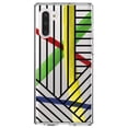 thumbnail image 1 of DistinctInk Clear Shockproof Hybrid Case for Samsung Galaxy Note 10 (6.3" Screen) - TPU Bumper, Acrylic Back, Tempered Glass Screen Protector - Abstract Lines and Paint Swatches, 1 of 1