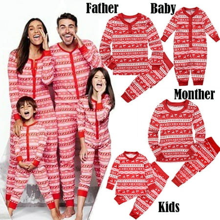 

Viworld Dad Mom Kids Baby Family Christmas Pajamas Elk Cotton Xmas Nightwear Pjs Set
