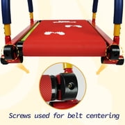 Easy Playhouse: Kids Treadmill - Red & Blue, Manual Self-Propelled Motion, Foam Handlebars, Walk & Jog Pad, Exercise Equipment, LED Display, 150lb Cap