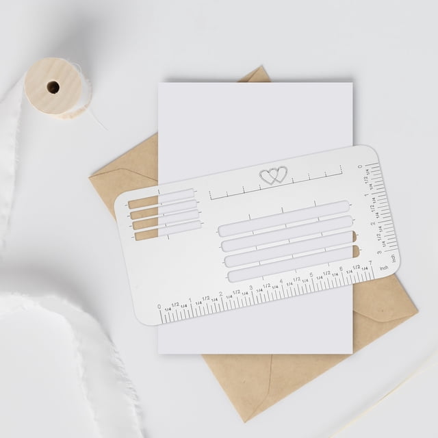 Minkissy 4pcs Rectangular Envelope Stencil Addressing Aid for Thank You Cards