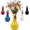 Yellow, variant on Long Neck Colorful Dot Chicken Vases for Flowers,Chicken Flower Vases,Colorful Resin Rooster Planter Pot, Big Eye Hand-Painted Dot Floral Decor for Farmhouse, Home and Garden (White)