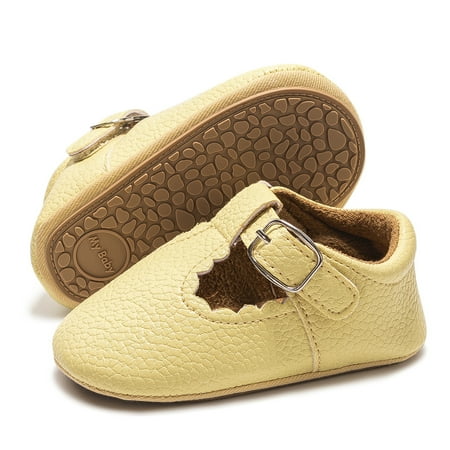 

Infant Baby Girls Mary Jane Flats Soft-soled Anti-slip Prewalker Shoes Princess Shoes
