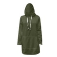 thumbnail image 7 of Holzkary Women's Casual Pullover Sweatshirt Long Sleeve Split Hem Hoodie Dress with Pocket Casual Warm Sweatshirt Long Sleeve O Neck Soft Solid Shirt Ladies Winter Sweatshirts Tops Army Green L, 7 of 7