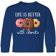 thumbnail image 3 of Inktastic Life Is Better With Donuts Long Sleeve Youth T-Shirt, 3 of 5
