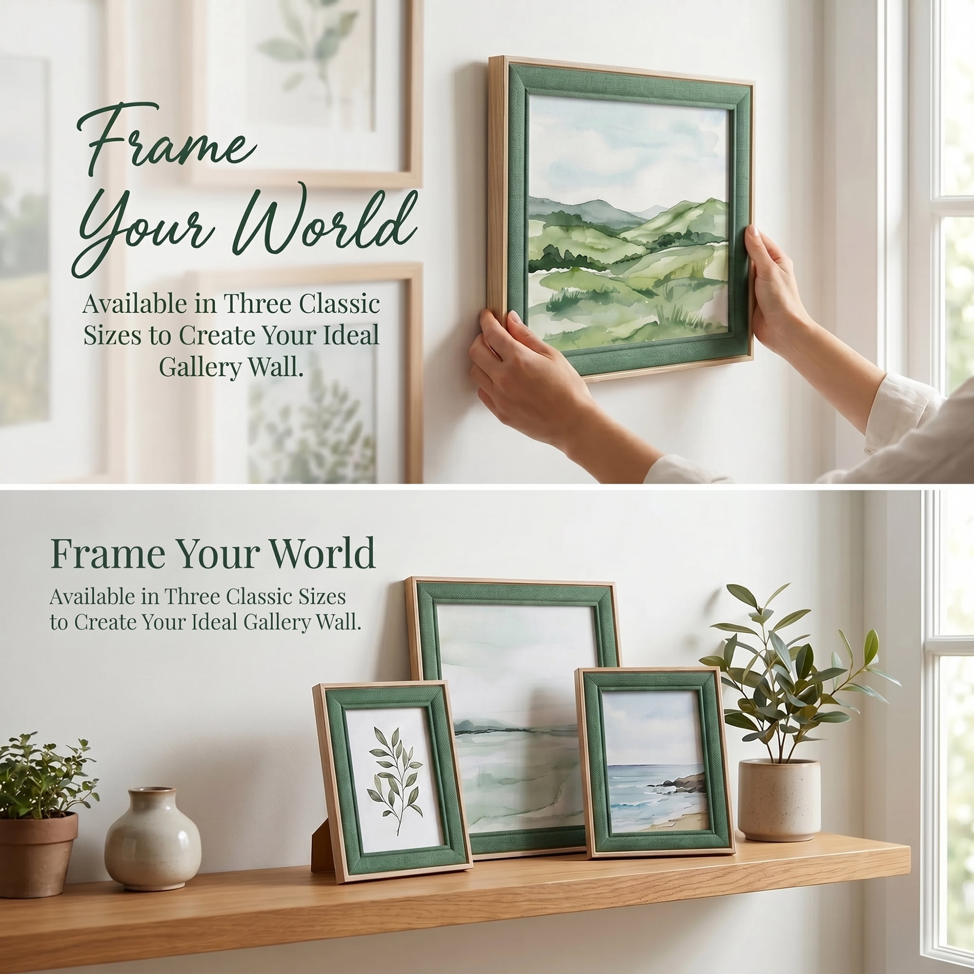 Unique Bargains Rustic Distressed Wood Photo Frame for Wall Mounting Wood Green 4" x 6"