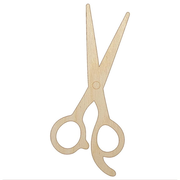 Hair Cutting Scissors Wood Shape Unfinished Piece Cutout Craft DIY Projects - 4.70 Inch Size - 1/8 Inch Thick