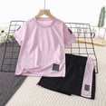 thumbnail image 2 of NIEWTR Boys T-Shirt & Shorts Set 2-Piece Outfit Summer Clothes for Toddler Boys Soft Breathable Matching Set(Purple,8-9 Years), 2 of 4