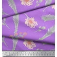 thumbnail image 2 of Soimoi Cotton Jersey Fabric Flower & Palm Leaves Watercolor Fabric Prints By Yard 58 Inch Wide, 2 of 3