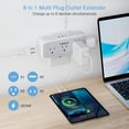 Multi Plug Outlet Extender, USB C Wall Charger, Wall Plug Splitter with ...