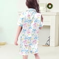thumbnail image 3 of RTKFRFLM Pajamas For Girls Button Down Pajama Set Casual Print Home Wear 3 Piece Set Sleepwear Loungewear Cute Outfit Pjs Sleepwear Loungewear,Size 12 Years-13 Years, 3 of 5