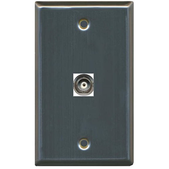RiteAV BNC Video Wall Plate with Keystone Coupler Type Jack - 1 Port - Stainless Steel