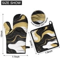 thumbnail image 6 of Black White and Gold Marble Kitchen Oven Mitt and Pot Holder Sets 2 Pcs for Baking, Cooking and Grilling, Heat Resistant Up To 392 °F, 6 of 7