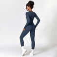 thumbnail image 3 of Feekit Women's 2-Piece Workout Set, Long Sleeve Backless Top & High Waist Athletic Pants, Quick-Dry Running & Yoga Tracksuit, 3 of 7