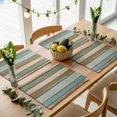 thumbnail image 5 of Green Blue Brown Farmhouse Placemats Set of 2, Vintage Wood Washable Wipeable Table Mats for Dining Tables, Indoor Outdoor Kitchen Place Mats for Holiday Party Table Decor, 5 of 9