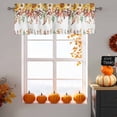 thumbnail image 6 of Autumn Orange Valances for Windows, 54 x 18in, Green Eucalyptus Leaves Sunflower Thanksgiving Rod Pocket Kitchen Valance Curtain Light Filtering Window Treatments for Living Room Bedroom, 1 Panel, 6 of 7