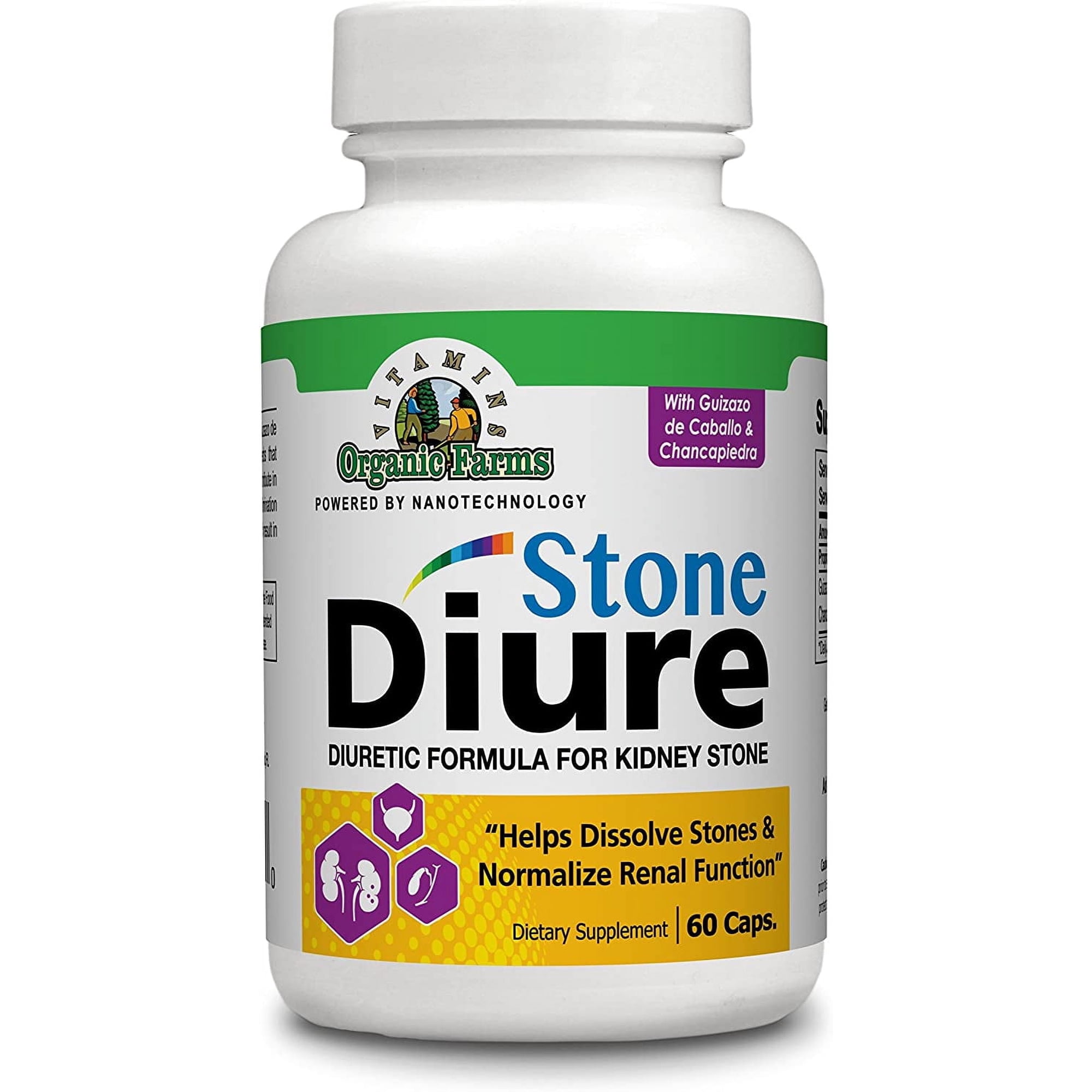 Diure Stone - 60 Caps - Diuretic Formula - 100% Natural - Dietary Supplement