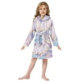 thumbnail image 6 of FORMRS Niños Bathrobe Unisex Hooded Robe Soft Plush Pajamas Sleepwear, Size 4-6T, Purple Marble Pattern, 6 of 7