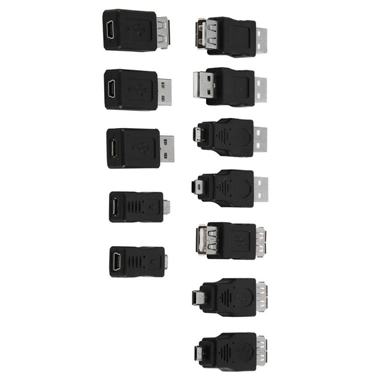 Higoodz Mini USB Adapter,Pack of 12 Pcs Multiple USB2.0 Adapters Micro/Mini  Male Female Converters Connectors , USB2.0 Converter 