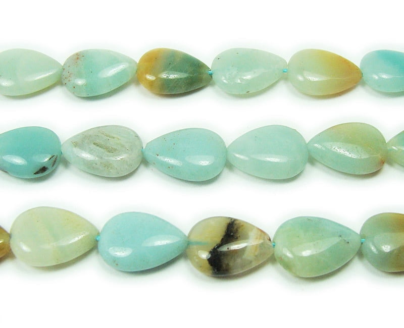 1 Strand Natural Turquoise Blue Howlite Pear Briolette Gemstone Beads - 20mm Top Drilled Teardrops (60-62pcs)