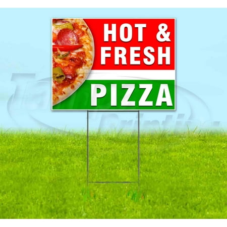 Hot & Fresh Pizza (18"x24") Corrugated Plastic Yard Sign, Bandit, Lawn, Decorations, New, Advertising, USA