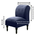 thumbnail image 3 of Armless Accent Chair Slipcover, Stretch Spandex Jacquard Fabric for Armless Accent Chair,Non-Slip Sofa Couch Cover Furniture Protector for Dining Living Room Office Reception Chair, Navy Blue, 3 of 4