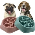 thumbnail image 1 of Slow Feeder Dog Bowl Agooga Anti Gulping Healthy Eating Interactive Bloat Stop Fun Alternative Non Slip Dog Slow Food Feeding Pet Slow Eating Healthy Design for Small Medium Size Dogs（Green+Pink）, 1 of 6