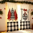 thumbnail image 5 of Oliegs Couverture Rideaux Imprimés des Fêtes 2 Rideaux Plats 2D Imprimés Rouges de Noël avec Flocons de Neige et Branches pour Chambre Salon Fête des Fêtes, 5 of 5